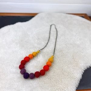Felt Ball Rainbow Necklace